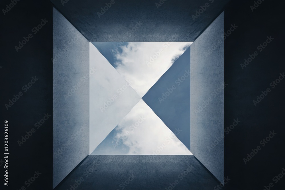 Geometric sky view modern architectural framing Geometric sky view modern architectural framing