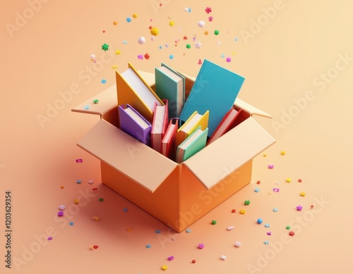 a box filled with books and confectional confectional confectional con