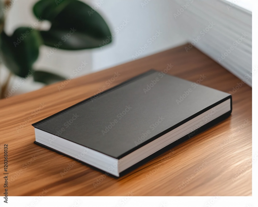 Closed Black Hardcover Book on Wooden Table Closed Black Hardcover Book on Wooden Table