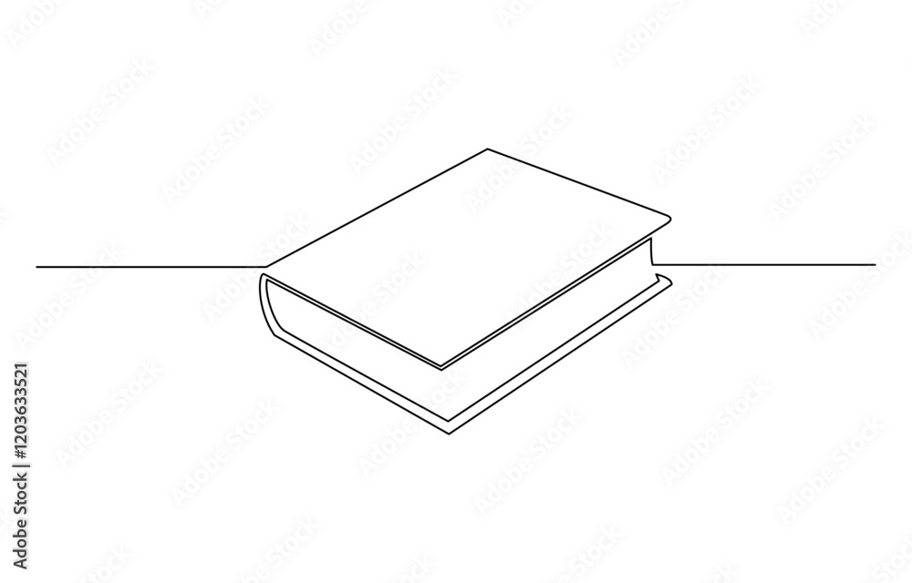 One line drawing of opened book isolated on white background, Book continuous one line art isolated vector illustration. One line drawing of opened book isolated on white background, Book continuous one line art isolated vector illustration.