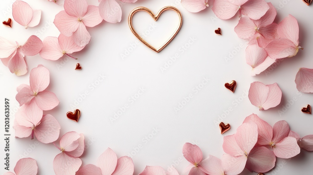 Clean minimal frame with a light pink hue and gold accents for a Valentine's Day design Clean minimal frame with a light pink hue and gold accents for a Valentine's Day design