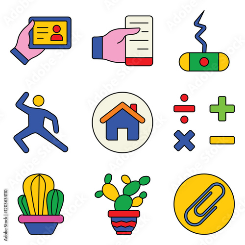 Modern Icons Flat Icon Set Isolated On White Background