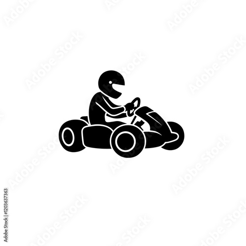 Kart racer, Go Kart logo silhouette design on white background Pro Vector.go kar. silhouette Free Vector
