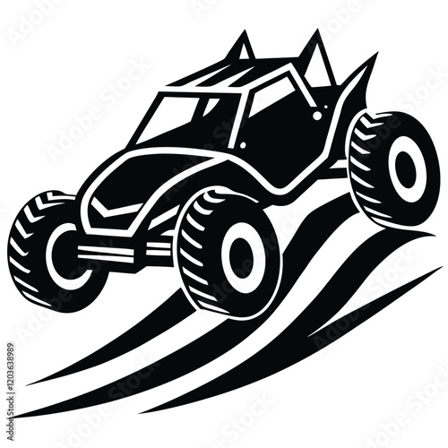 Custom Dune Buggy Vector Illustration  for Extreme Off-Road Adventures