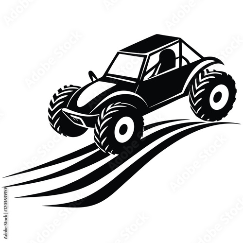 Custom Dune Buggy Vector Illustration  for Extreme Off-Road Adventures