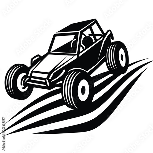 Custom Dune Buggy Vector Illustration  for Extreme Off-Road Adventures