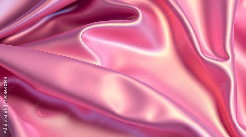 Obraz premium Pink Satin Drapery Soft Luxurious Fabric Background Texture