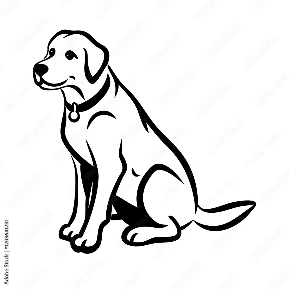 Simple and elegant dog icon with smooth lines, perfect for representing pet care, veterinary services, or animal-related businesses. Simple and elegant dog icon with smooth lines, perfect for representing pet care, veterinary services, or animal-related businesses.