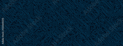 AI Artificial Intelligence chipset on circuit board in futuristic concept suitable for future technology artwork, Web Banner Abstract background, High tech technology geometric and connection system