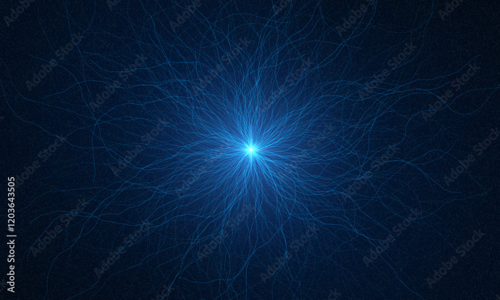 Naklejka premium AI Artificial Intelligence chipset on circuit board in futuristic concept suitable for future technology artwork, Web Banner Abstract background, High tech technology geometric and connection system