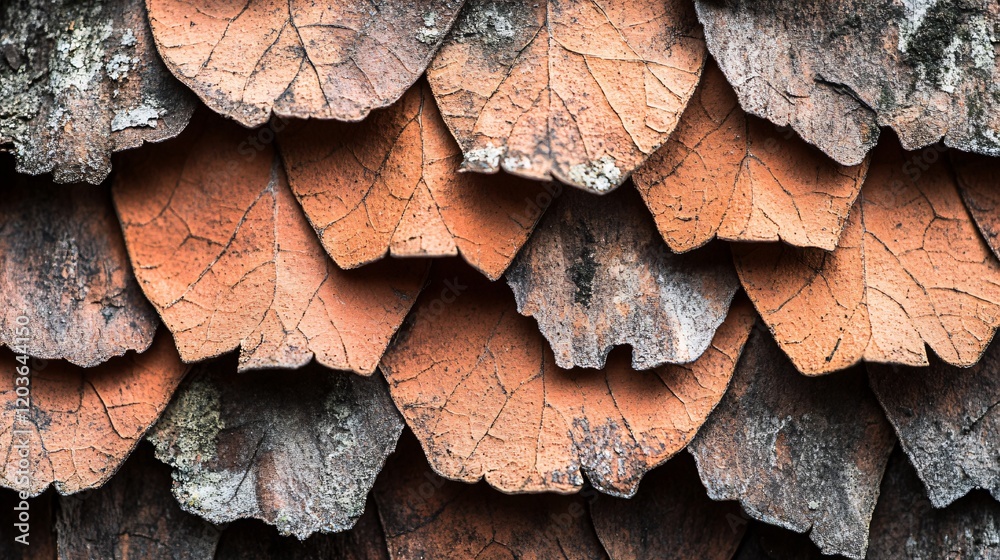 Closeup Weathered Orange Leaf Tile Texture Background