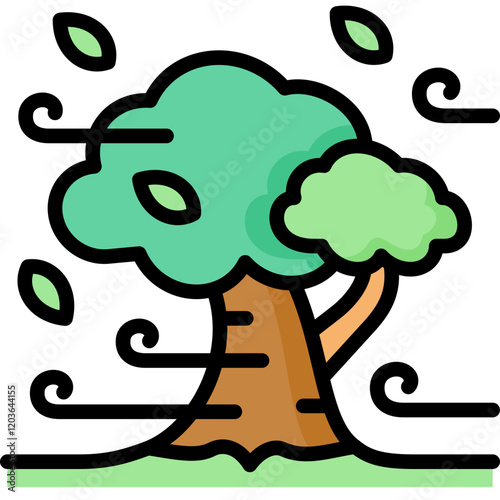 wind with tree icon
