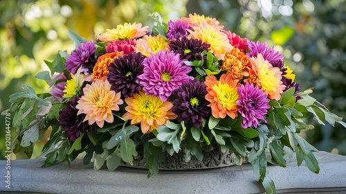 Wallpaper Mural Vibrant Autumnal Chrysanthemum Floral Arrangement Torontodigital.ca