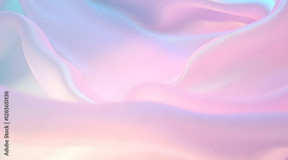 Fototapeta premium Pastel Pink Blue Iridescent Waves Abstract Background Design