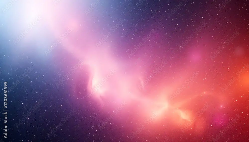 Obraz premium Cosmic Nebula Pink Purple Red Hues Starry Sky