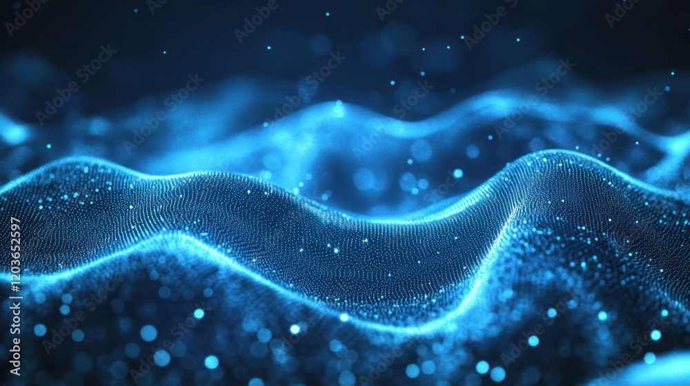 Abstract Blue Wave Particle Background Abstract Blue Wave Particle Background