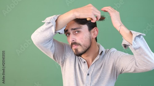 Young Male Combing