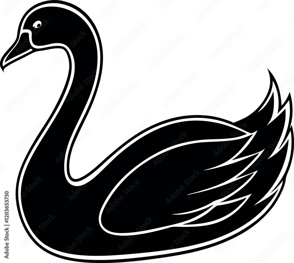 Fototapeta premium vector black swan
