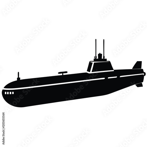 silhouette of a submarine