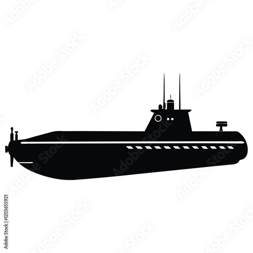 silhouette of a submarine