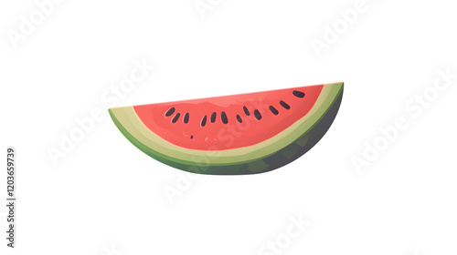 A fresh slice of watermelon isolated on white background
