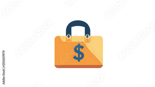 A leather briefcase isolated on a white background