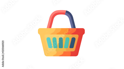 Plastic Basket on White Background