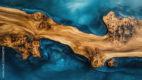 Wood resin texture background. Close up of wooden and epoxy surface table. Natural rustic art backdrop
