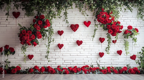 Romantic wall Decorated with Roses
