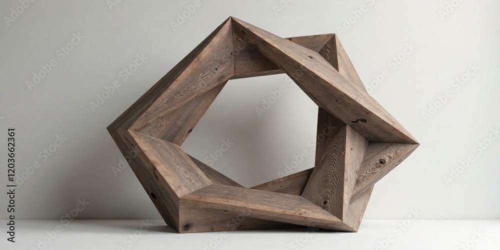 Rustic Wooden Geometric Sculpture An Intricate Interplay of Form and Texture in Reclaimed Wood Rustic Wooden Geometric Sculpture An Intricate Interplay of Form and Texture in Reclaimed Wood