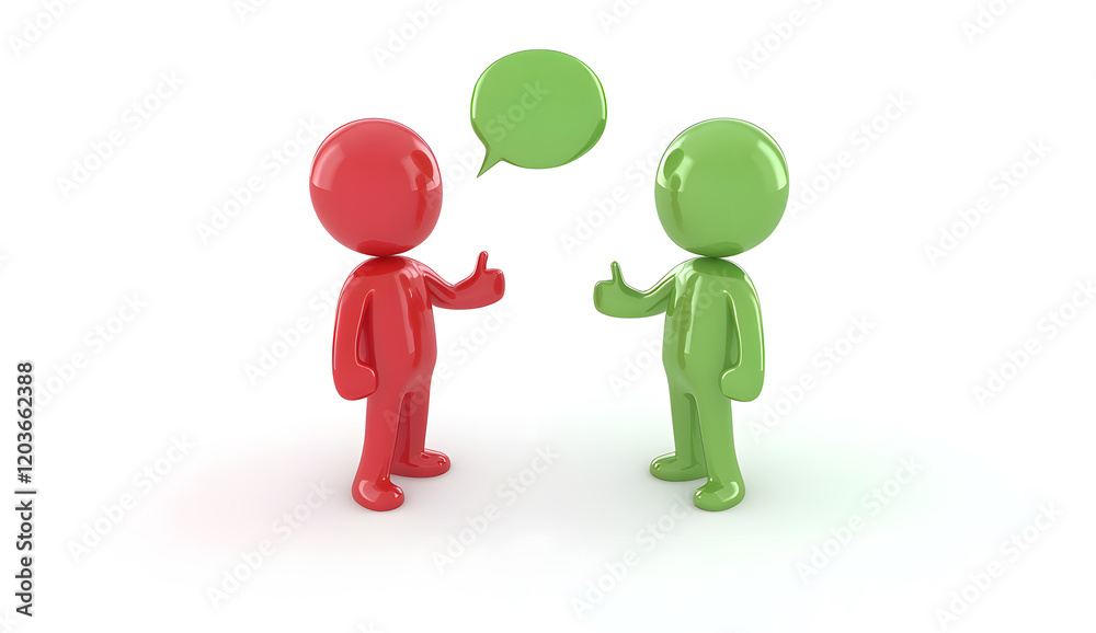 3D Characters Having a Conversation with Speech Bubbles