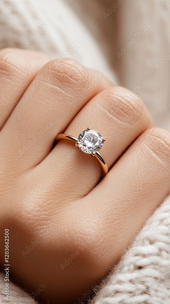 A beautifully crafted engagement ring rests on a hand, featuring a sparkling diamond and an intricately designed band A beautifully crafted engagement ring rests on a hand, featuring a sparkling diamond and an intricately designed band