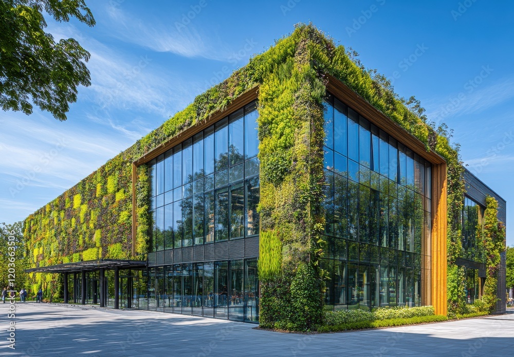 Modern Architectural Marvel with Lush Greenery Integrating Nature and Structure, Showcasing Biophilic Design and Sustainable Building Techniques, Eco-Friendly Urban Oasis Modern Architectural Marvel with Lush Greenery Integrating Nature and Structure, Showcasing Biophilic Design and Sustainable Building Techniques, Eco-Friendly Urban Oasis