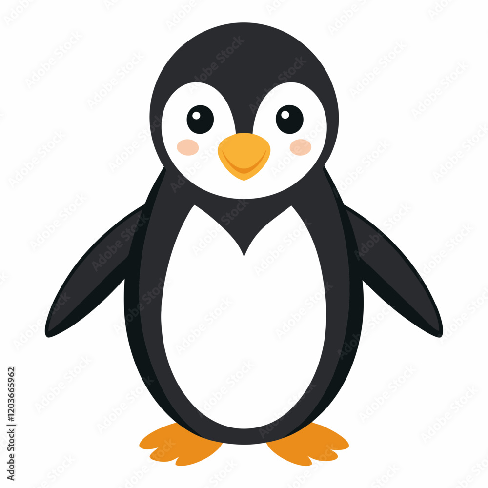 Obraz premium penguin summer illustration on white background