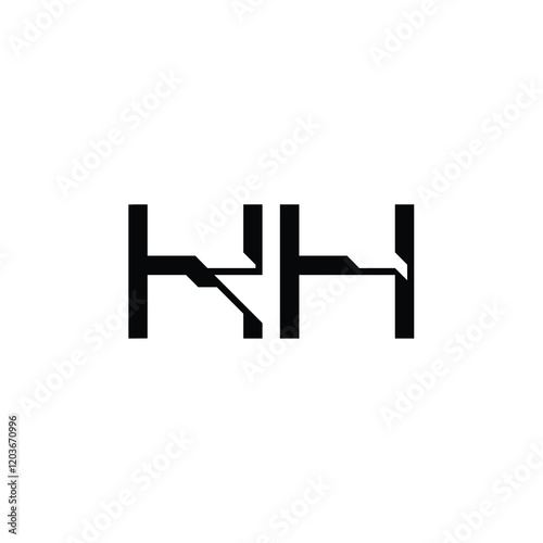 KH monogram logo design letter text name symbol monochrome logotype alphabet character simple logo