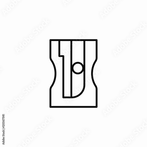 Pencil sharpener office supply icon vector sign