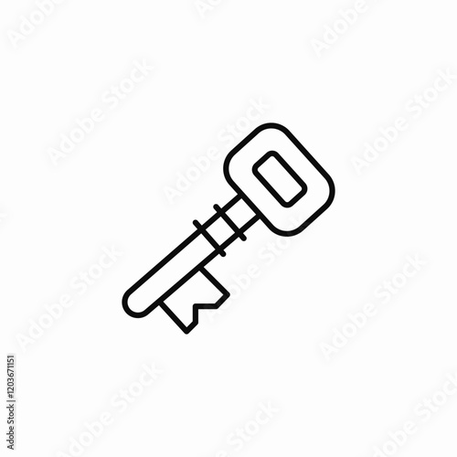 Key lock door security icon vector sign
