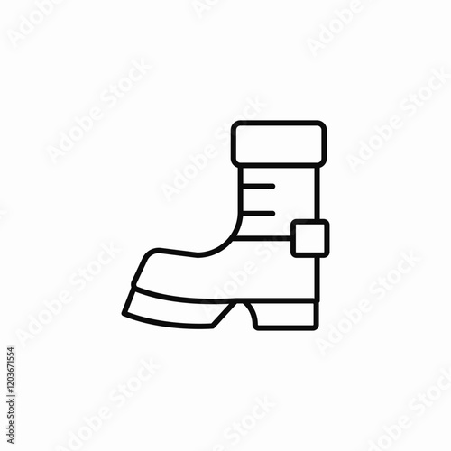 Boot shoe hiking travel icon vector sign
