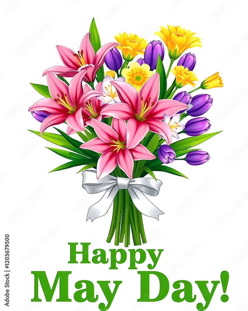 Obraz premium Happy May Day - Bouquet of Flowers