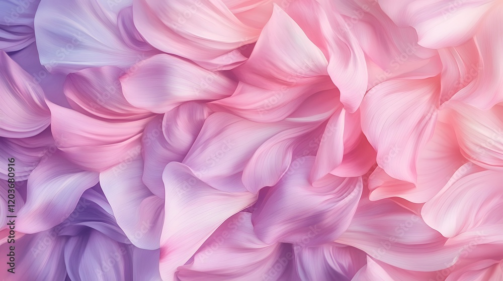 Abstract Pink and Purple Floral Petals Swirling Design