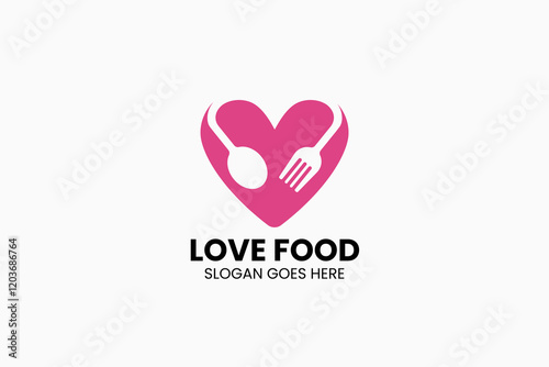 Love Food Logo. Vector Illustration