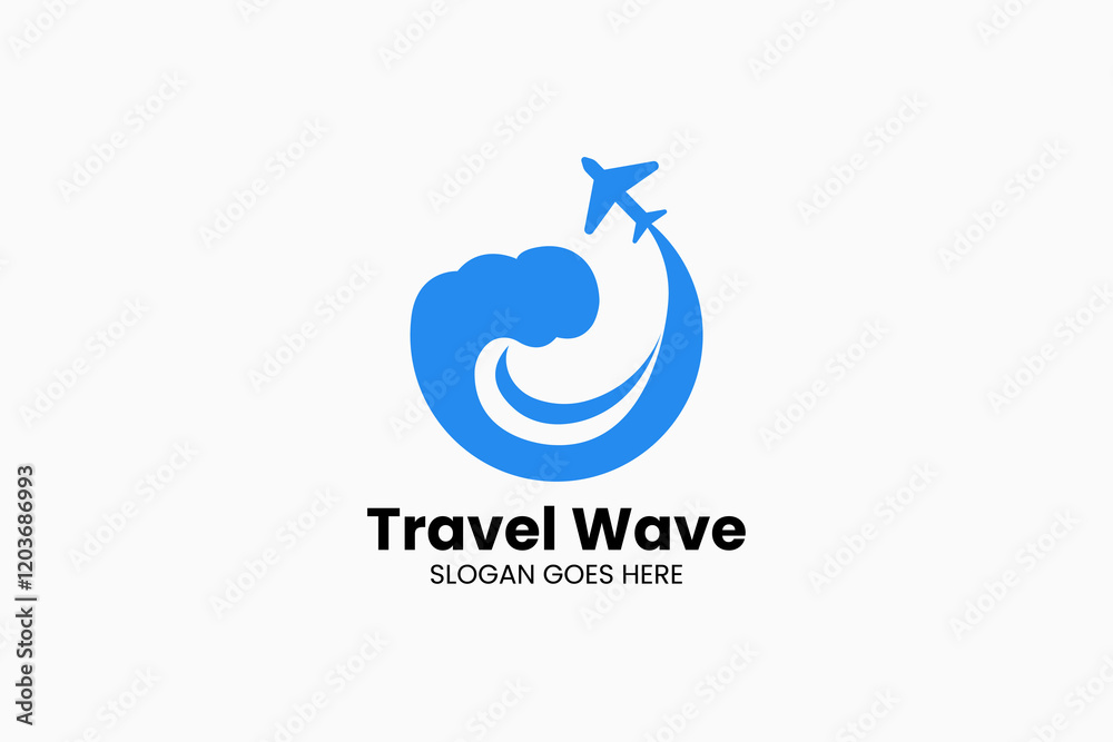 Obraz premium Travel Wave Logo. Vector Illustration