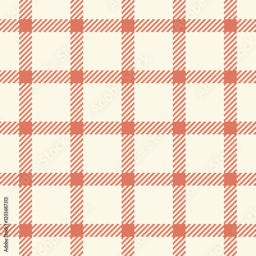 Stylish coral and cream gingham check pattern. Perfect for textile design, website backgrounds, scrapbooking, or any project needing a touch of rustic charm.  Highresolution seamless repeat.