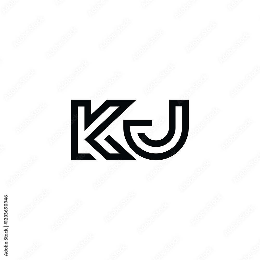 KJ monogram logo design letter text name symbol monochrome logotype alphabet character simple logo