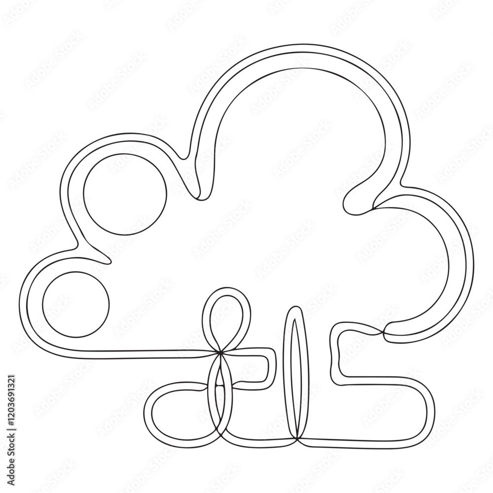 Clouds one continuous line drawing, Vector illustration drawn with one continuous line of clouds in the sky. Single line concept of overcast cloudy weather, Cloud one line drawing. Clouds one continuous line drawing, Vector illustration drawn with one continuous line of clouds in the sky. Single line concept of overcast cloudy weather, Cloud one line drawing.