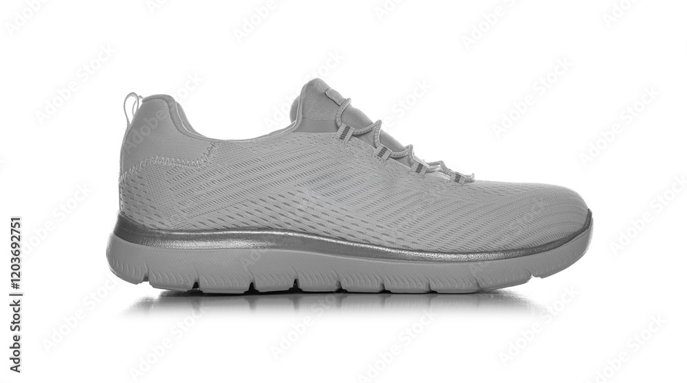 White sneakers isolated on a white background. White sports shoes.