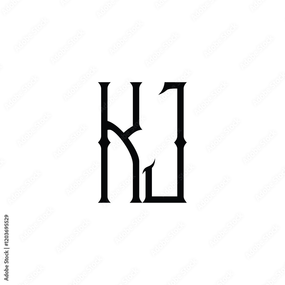 KJ monogram logo design letter text name symbol monochrome logotype alphabet character simple logo KJ monogram logo design letter text name symbol monochrome logotype alphabet character simple logo
