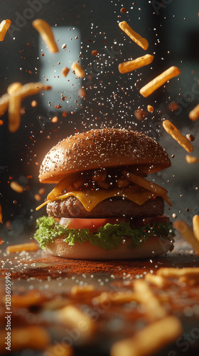 hamburger with drops