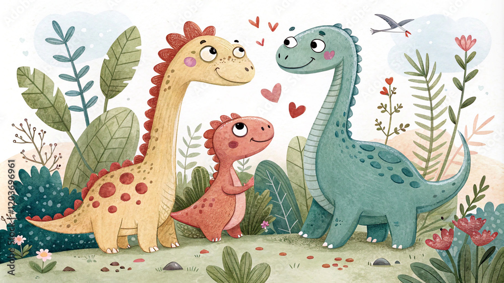 Naklejka premium dinosaur in the forest