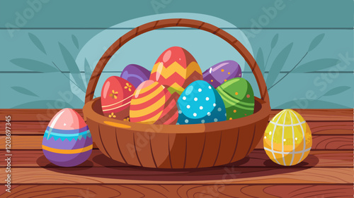 easter eggs in basket